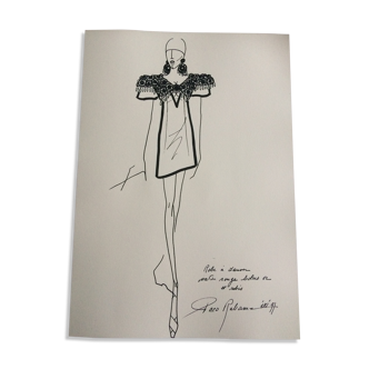 Fashion illustration by Paco Rabanne from the 90