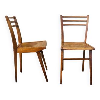 Paire de chaises bistro vintage, Stella Luterma, Circa 60'