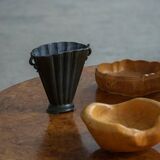 Just Andersen Art Deco Vase in Patinated Disco Metal, Denmark, 1930s, Model D20