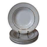 Set of 6 deep porcelain plates Golden Frise