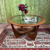 Mid century retro vintage teak round coffee table by GPlan 1960
