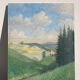 Old oil painting on wood panel / painting of a landscape