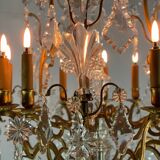 Bronze cage chandelier trimmed with grapevines, early twentieth century