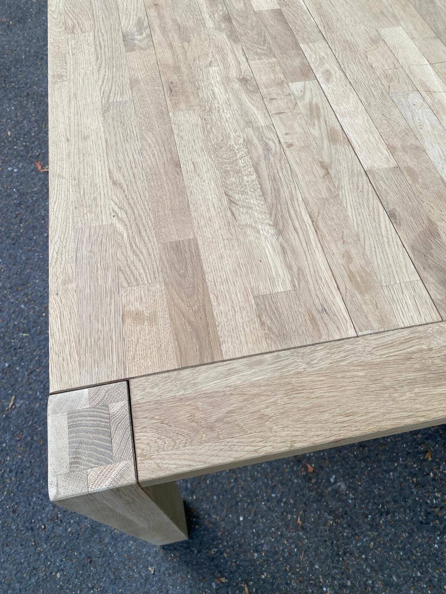 Large extendable Scandinavian dining table in stripped solid oak 160-240.