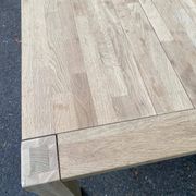 Large extendable Scandinavian dining table in stripped solid oak 160-240.