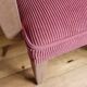 Refurbished bridge chair in red velvet