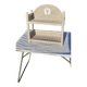 étagère murale en rotin blanc cassé H 48 cm