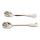 Duo of small salt spoons silver metal.