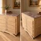 Wood and marble chest of drawers