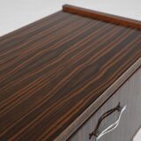 Vintage nightstand in wood with chrome details, Belgium 1960s