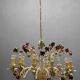 Large Vintage Italian Tole Flower Chandelier with 12 Lights