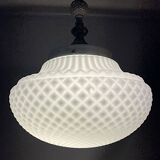 Lustre en verre opalin blanc
