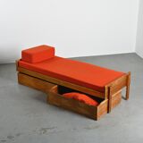 Lit banquette by Pierre Guariche, La Plagne, around 1965.