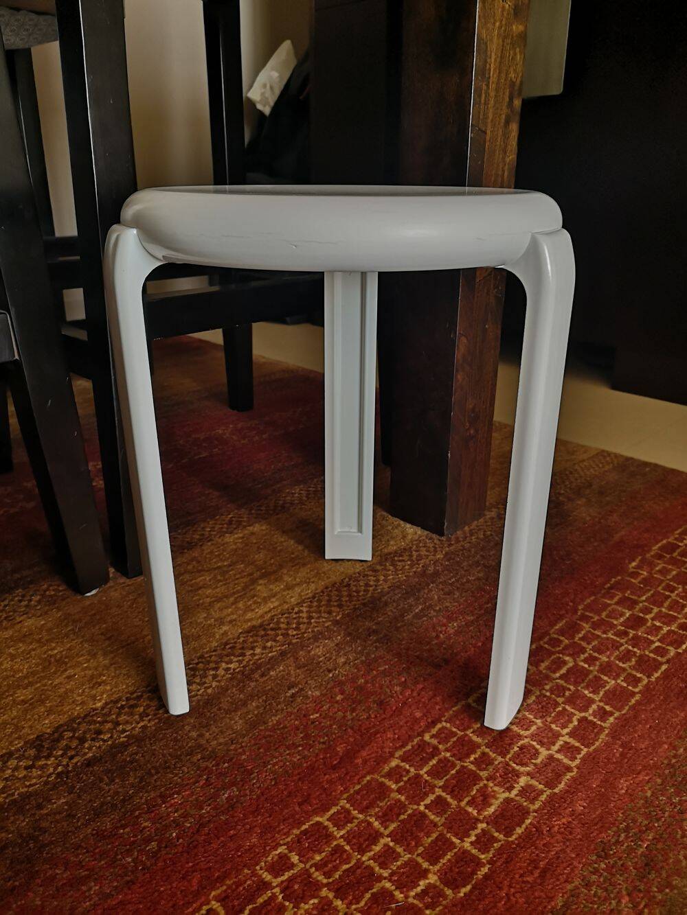 White Lucchese tripod stool - 1970s - Made in Italy