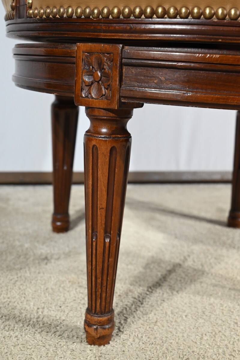 Beech Swivel Office Armchair, Louis XVI style – Late 19th century