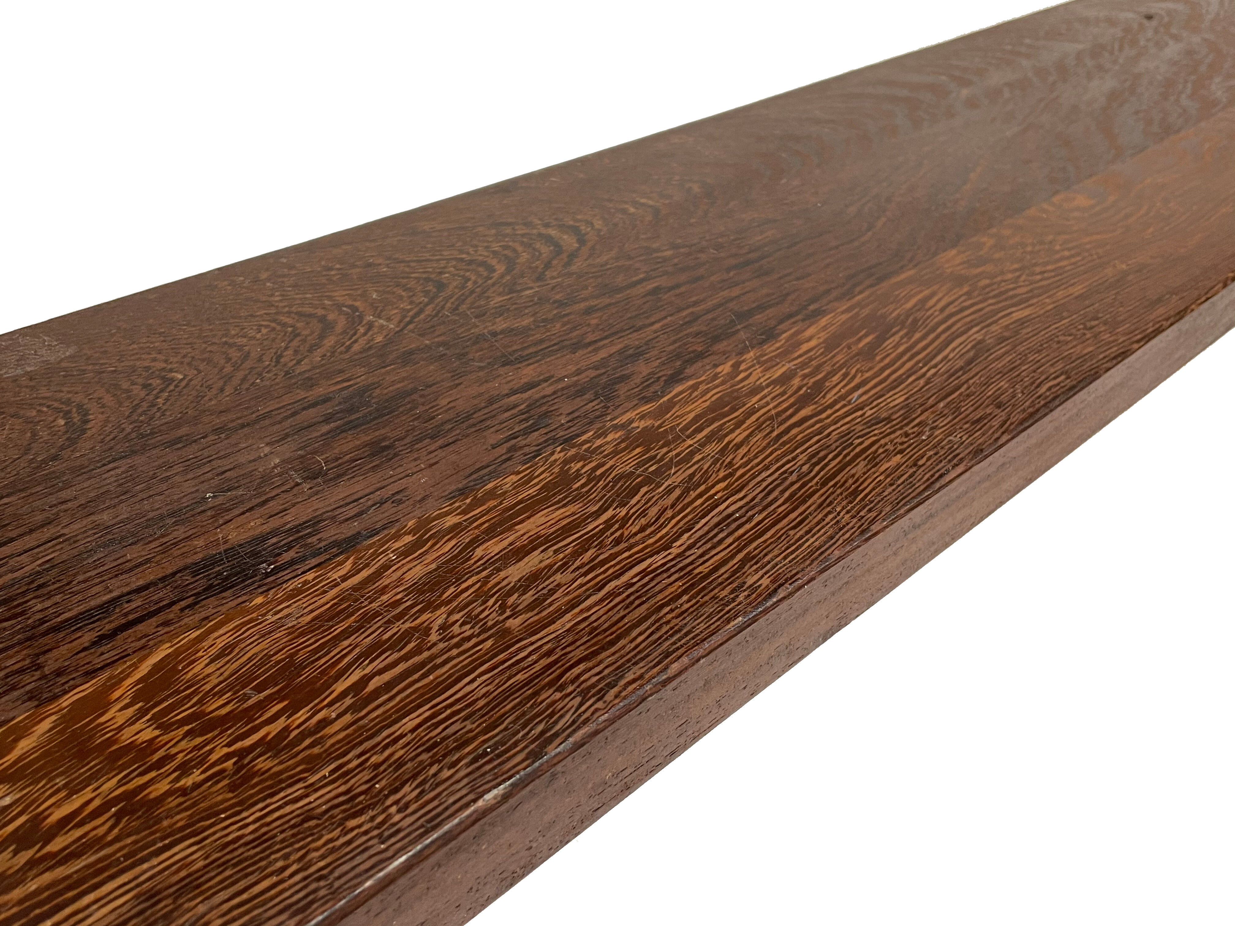 Minimalist vintage sofa design in wengé wood small solid bench