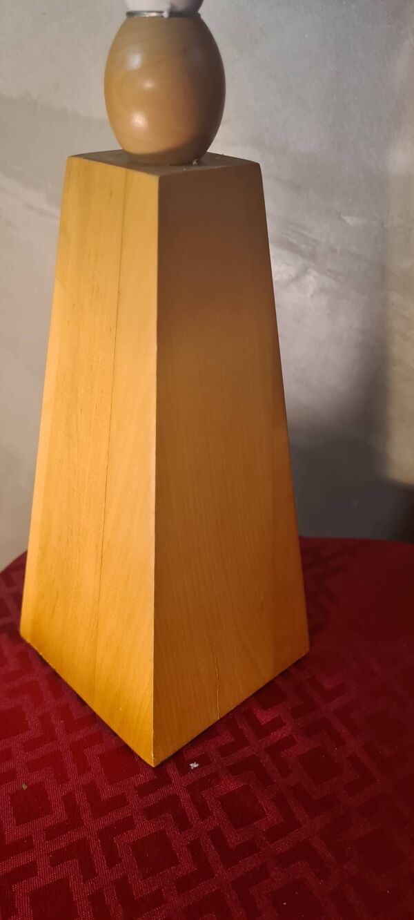 2 lampes style scandinave de chevet  bois massif et abat jour raffia 40