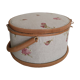 Sewing box, work box, scoubidou and fabric, beige