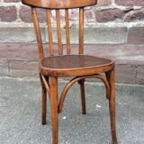 Lot of 2 wooden bistro chairs 1950