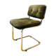 Vintage Roche Bobois chair in green suede Year 1970