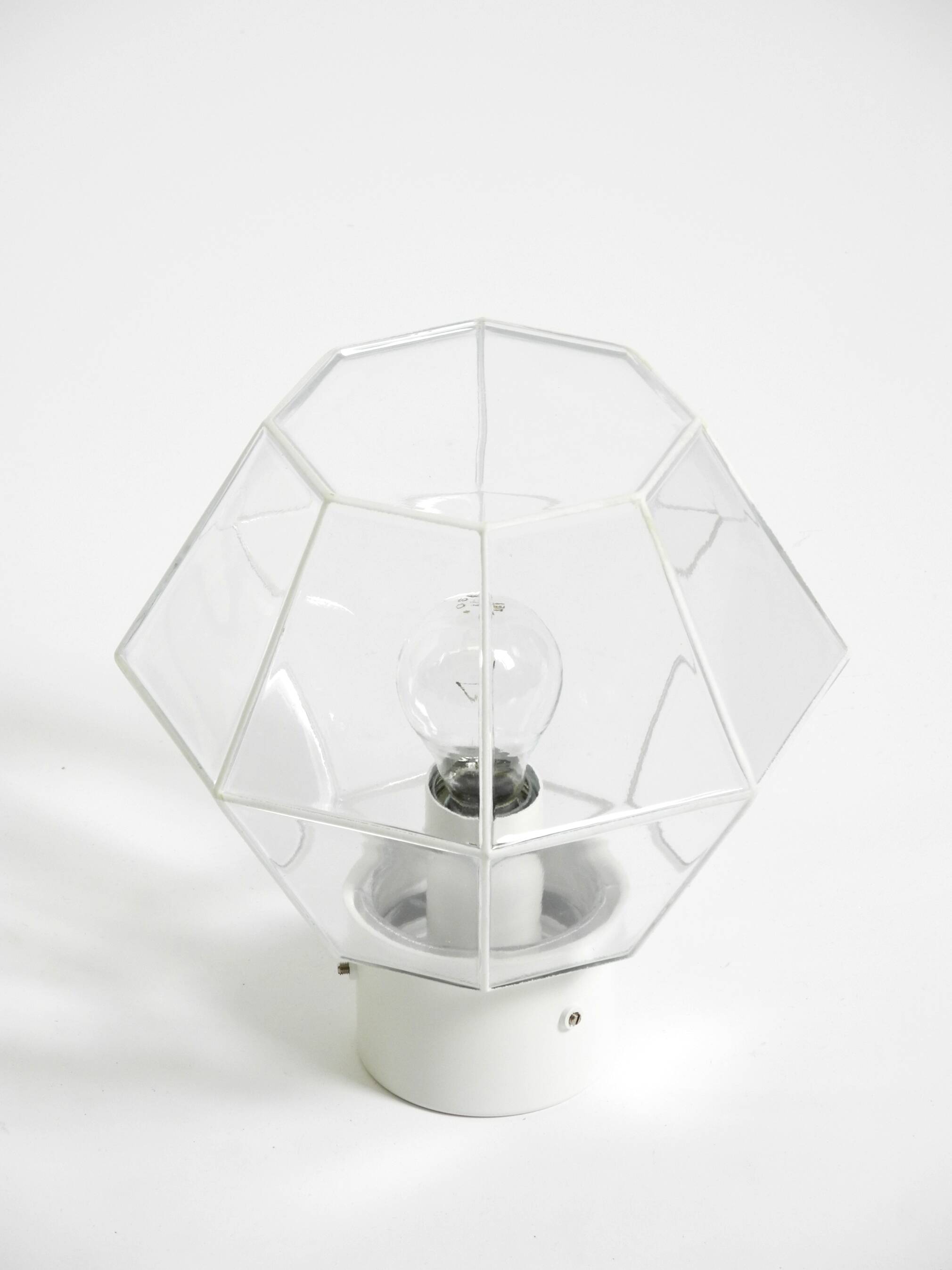 1970s Limburg glass ceiling lamp in octagon shape with its original box