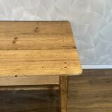 Solid wood farmhouse table, stripped and varnished