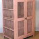 Ancient Burmese teak tribal pantry with original pink patina