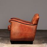 Sheep leather armchair Dutch design handmade 1970 - Brand name Joris
