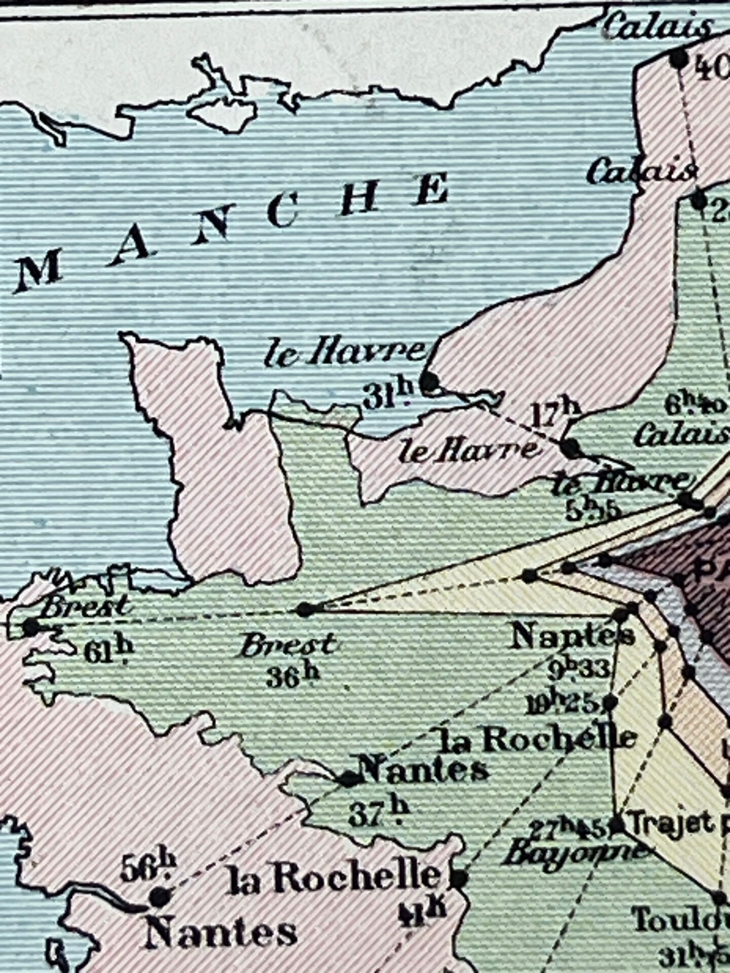 Map sheet - France, population and divisions - 27x37cm - 1