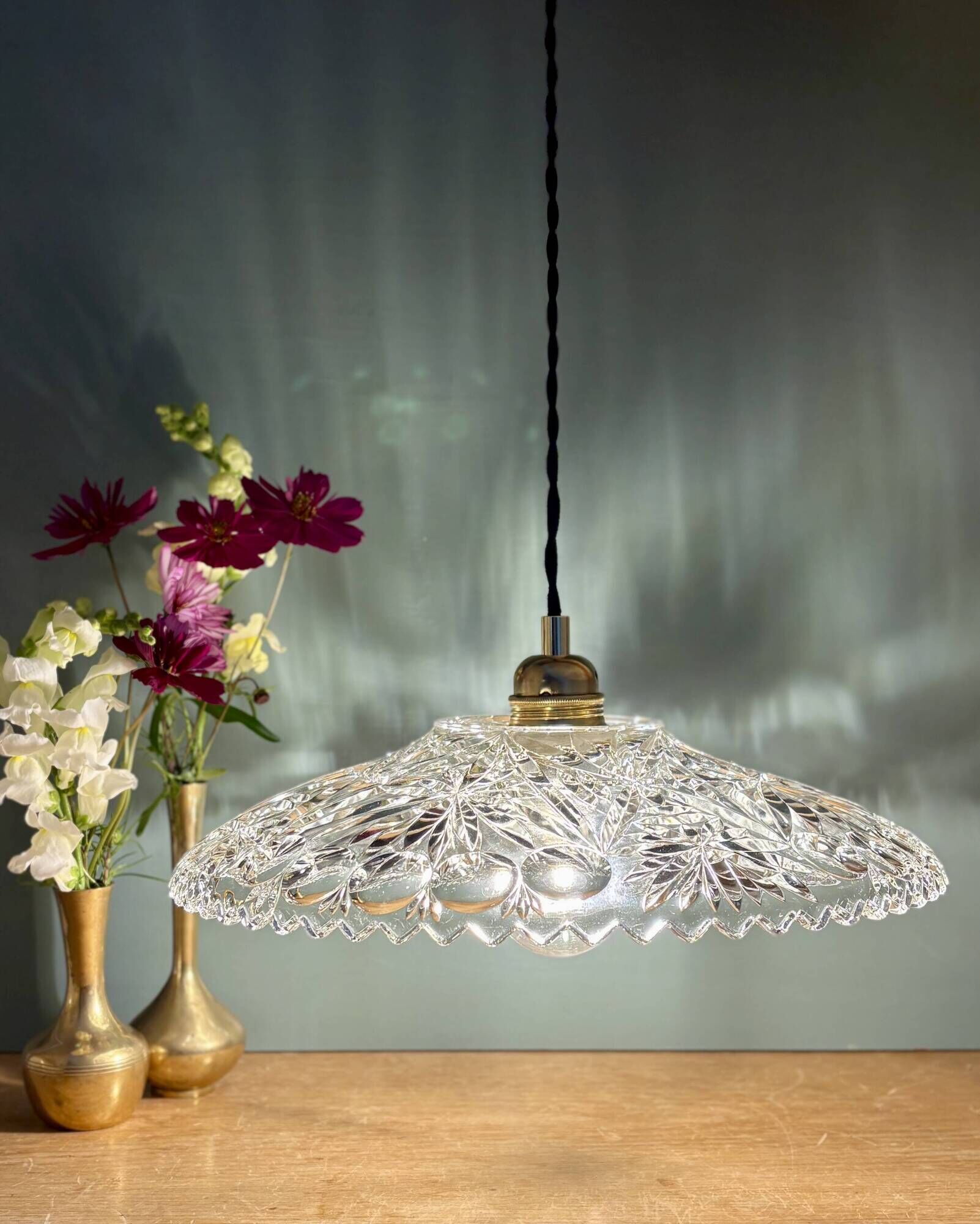 Vintage glass pendant light - tableware collection (CV31) -