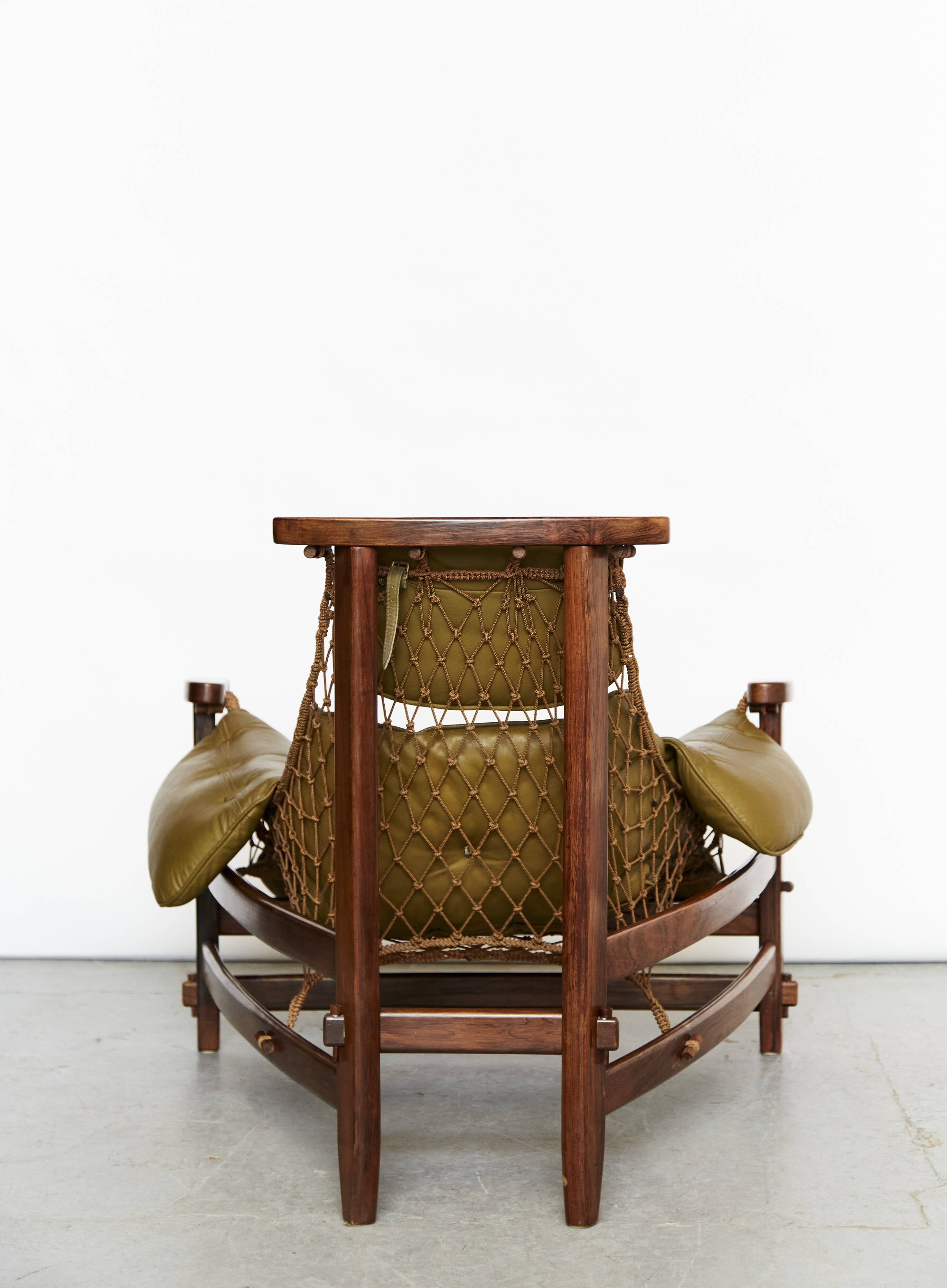 Jean Gillon "Jangada" Lounge Chair & Ottoman for Italma Wood Art, 1968