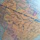 Vintage world map, old illuminated planisphere, terrestrial globe