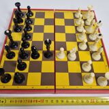 Vintage 80s Latvian Travel Magnetic Chess Set Complete with Pieces and Board