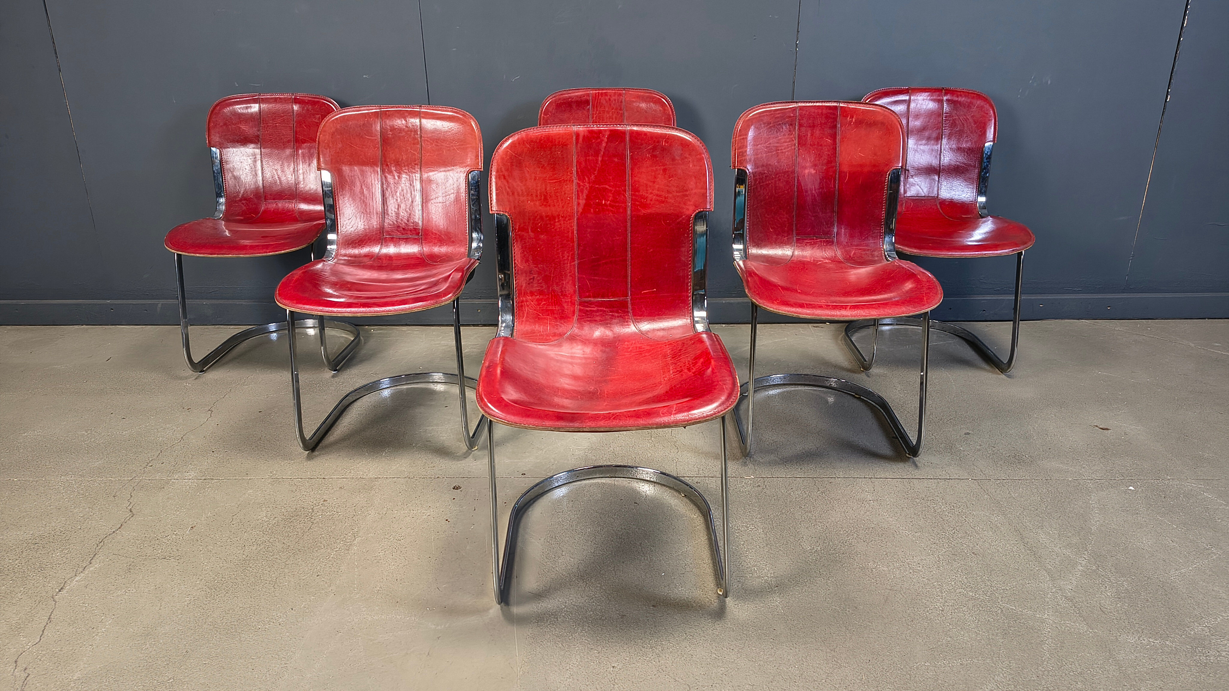 Vintage dining chairs by Cidue, 1970s - set of 6