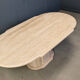 Vintage oval travertine dining table, 1970s