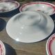 Lot of seven old soup plates from the 40s/50s decorated with roses