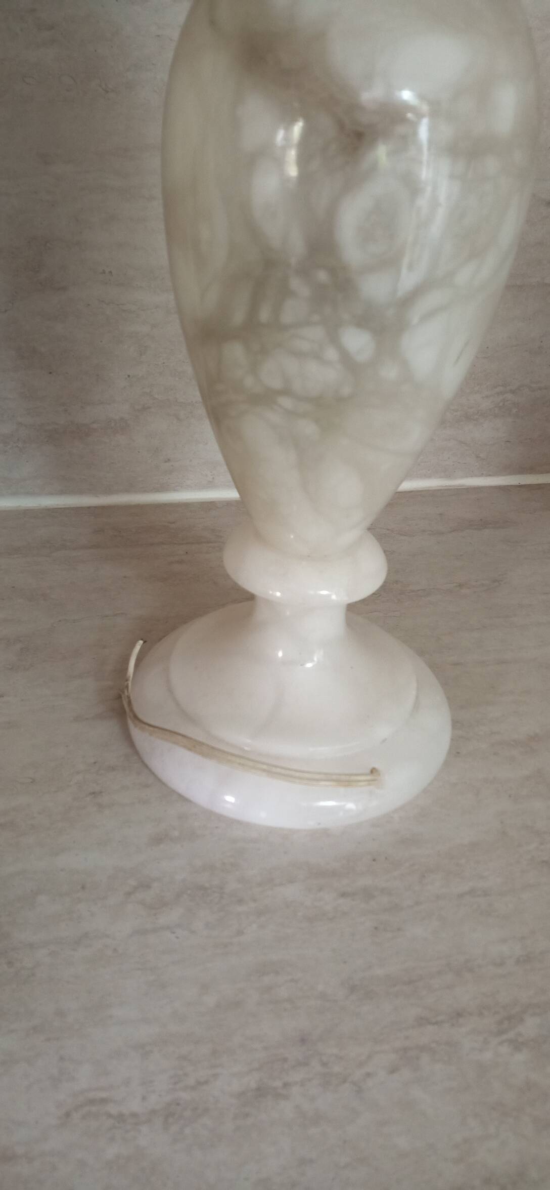 Alabaster baluster lamp base 48 cm