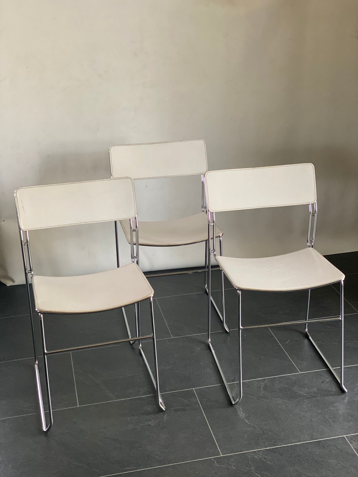Trio of sultana dining chairs by Drom Arden 70’s