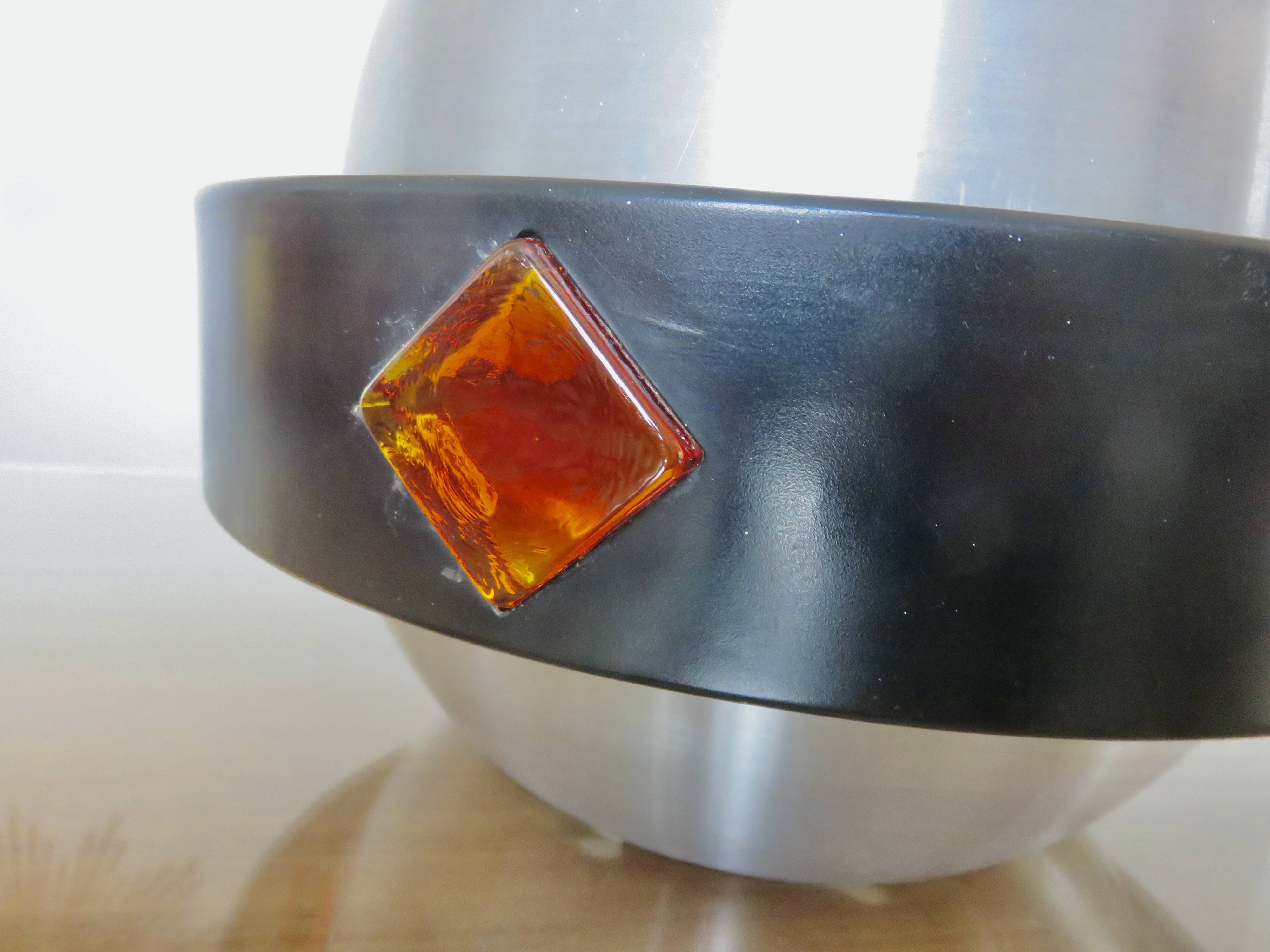 Space Age "Saturn" pendant light, 1970, aluminum, metal, resin