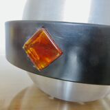 Space Age "Saturn" pendant light, 1970, aluminum, metal, resin