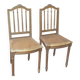 Paire Chaises cannées Louis XVI bois sculpté doré