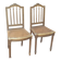 Paire Chaises cannées Louis XVI bois sculpté doré