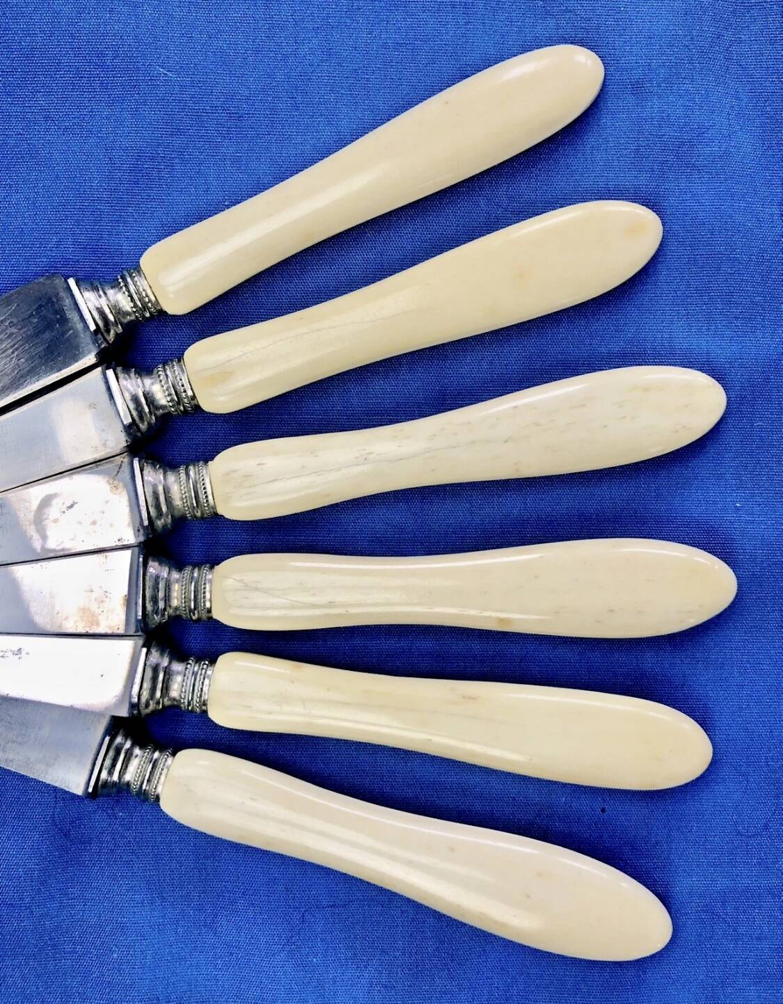 6 antique dessert cheese knives from the 19th century