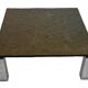 Table basse carrée plateau en pierre et piètement en acier chromé - années 60