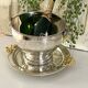 Silver Plated Grape Ice Bucket with Pedestal Tray, French ice bucket