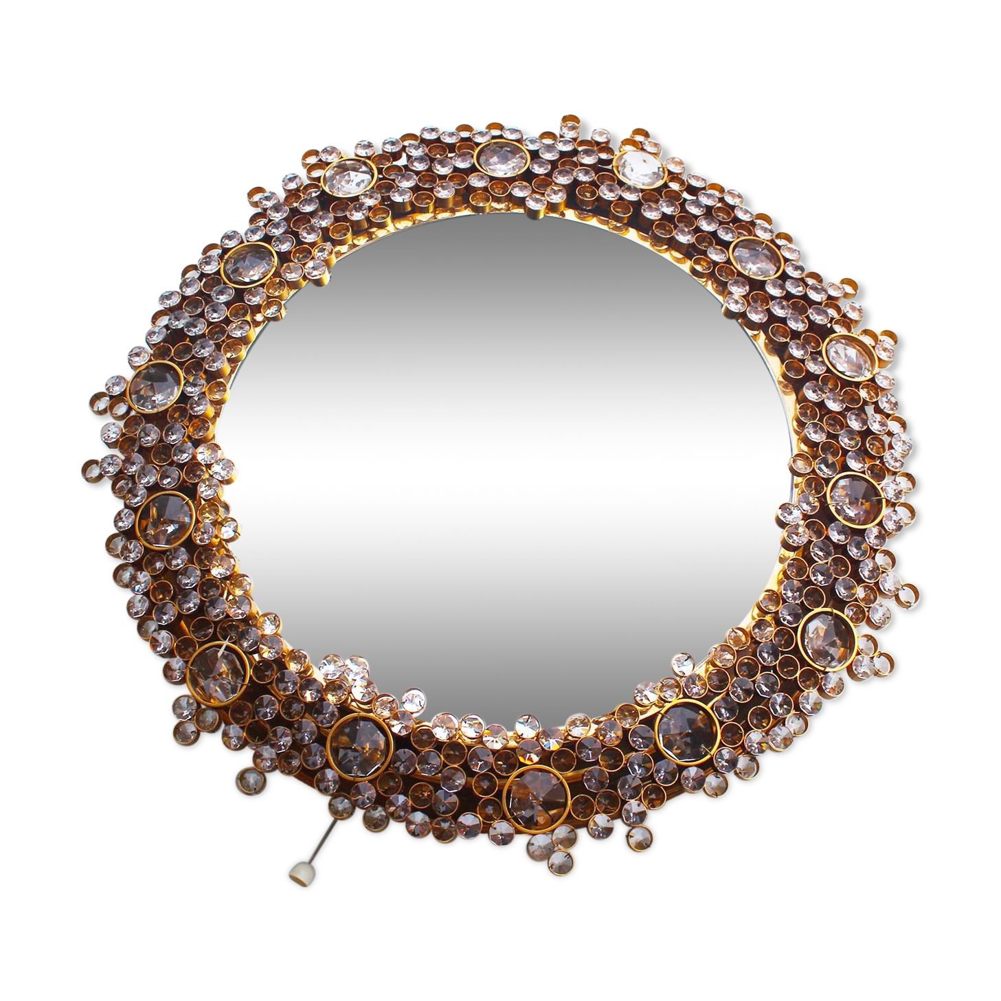 Illuminated jewel crystal mirror by palme & walter