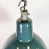 Industrial Petrol Enamel Factory Pendant Lamp, 1960s