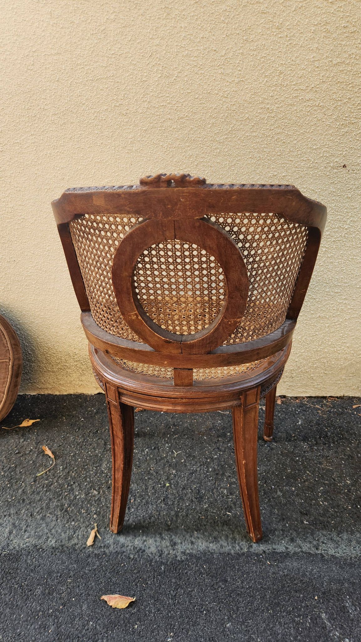 Chaise ancienne Louis XVI en bois et canage XIXe siècle