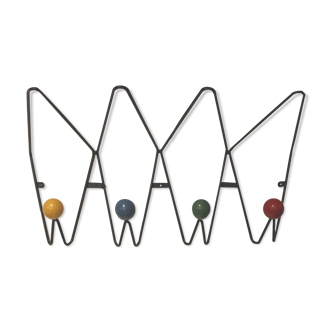 Coat holder colored balls 4 patères