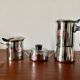Euroexpress Nanni stainless steel set, 6-cup coffee maker, Italy 1980